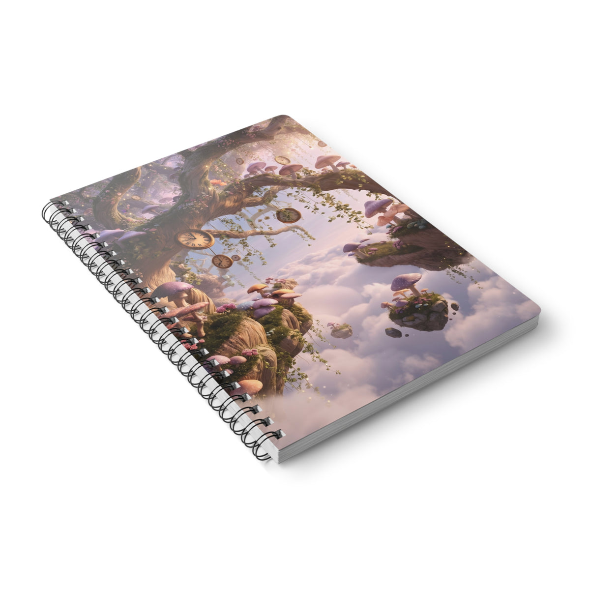 Whimsical Floating Forest Journal – Enchanted Mushroom & Clockwork Wonderland
