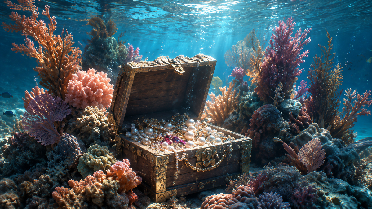 Treasure of the Coral Reef | Premium Digital Wallpaper
