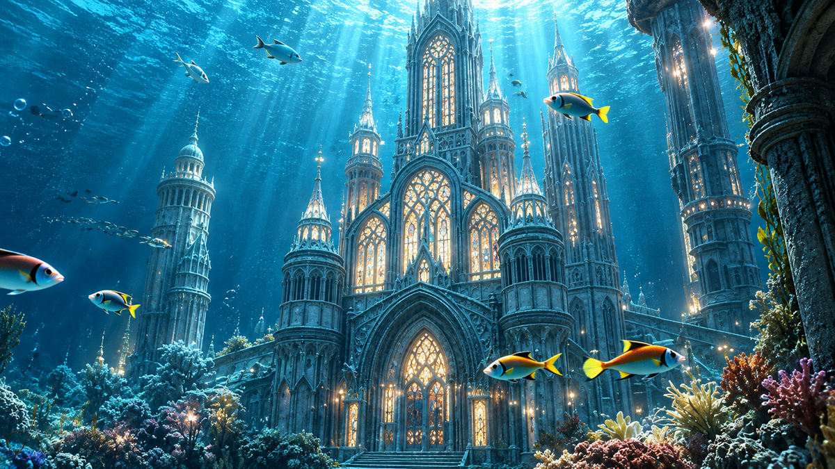 Cathedral of the Sunken Empire | Premium Digital Wallpaper