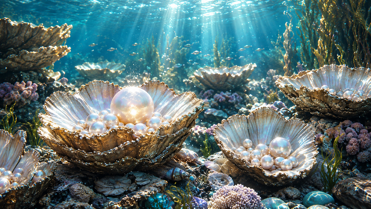 Sanctuary of the Sunlit Pearls | Premium Digital Wallpaper