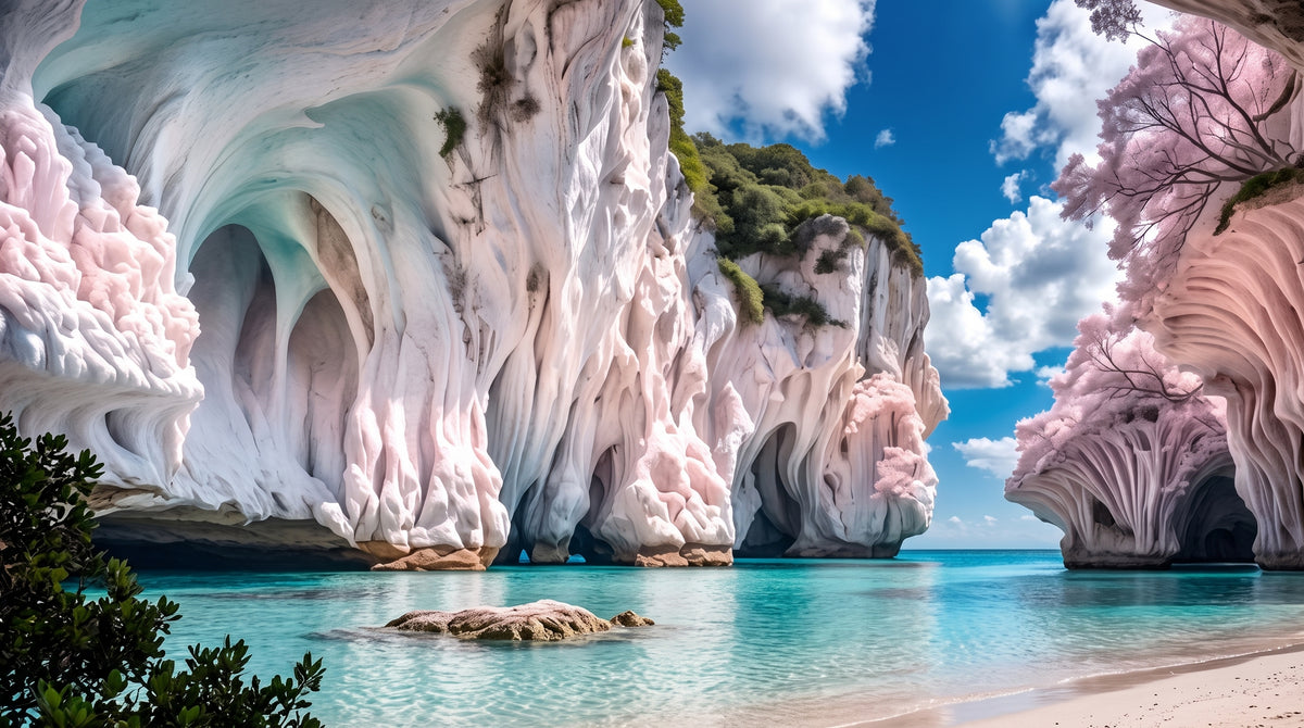Sanctuary of the Marble Caves | Premium Digital Wallpaper