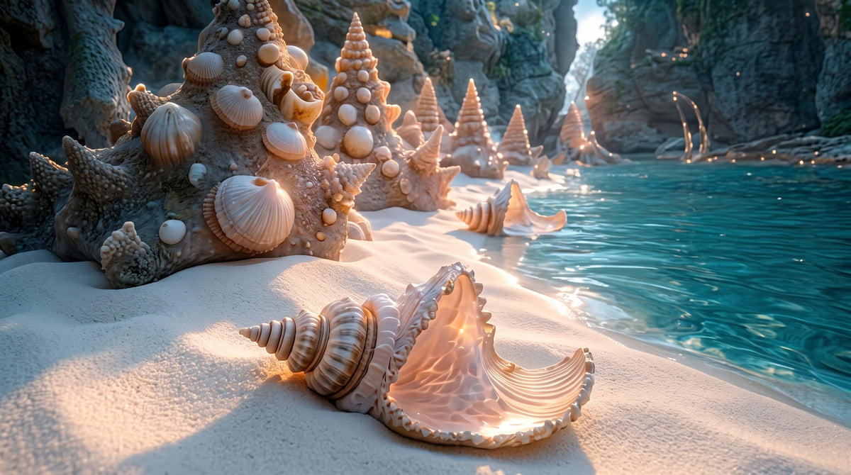 Shoreline of the Spiral Shells | Premium Digital Wallpaper