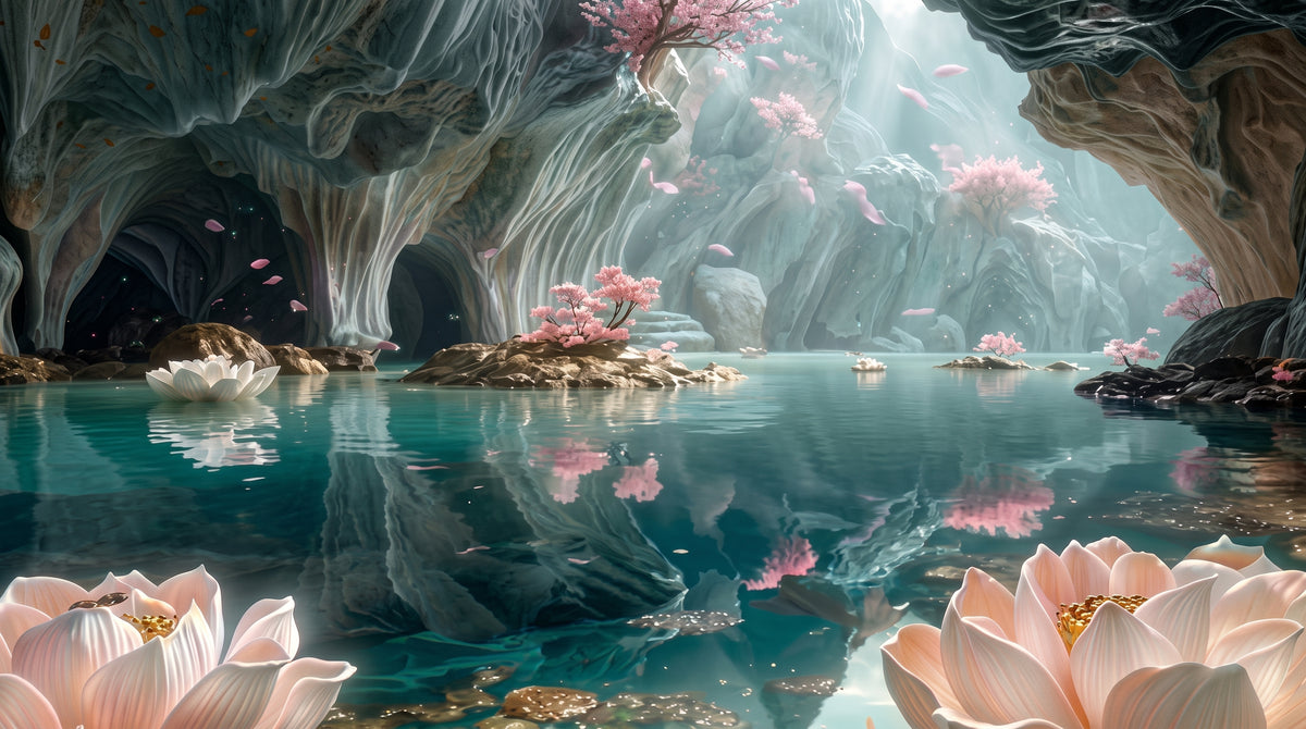 Haven of the Pastel Water Lilies | Premium Digital Wallpaper