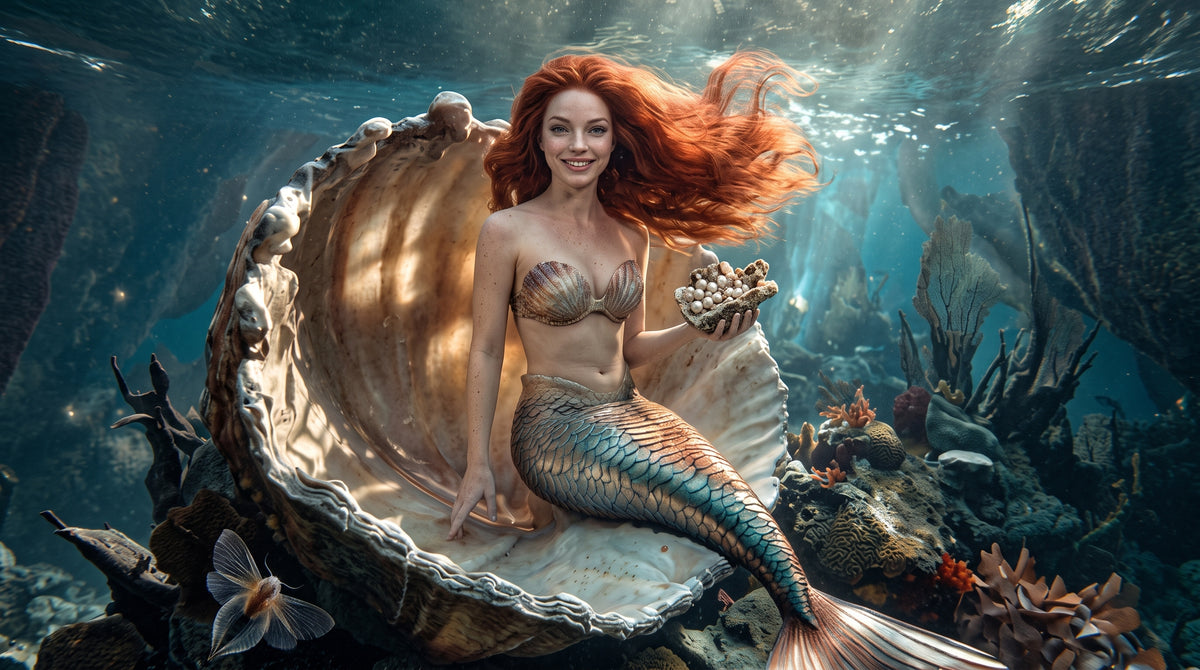 Sovereign of the Pearl Trove Clamshell | Premium Digital Wallpaper