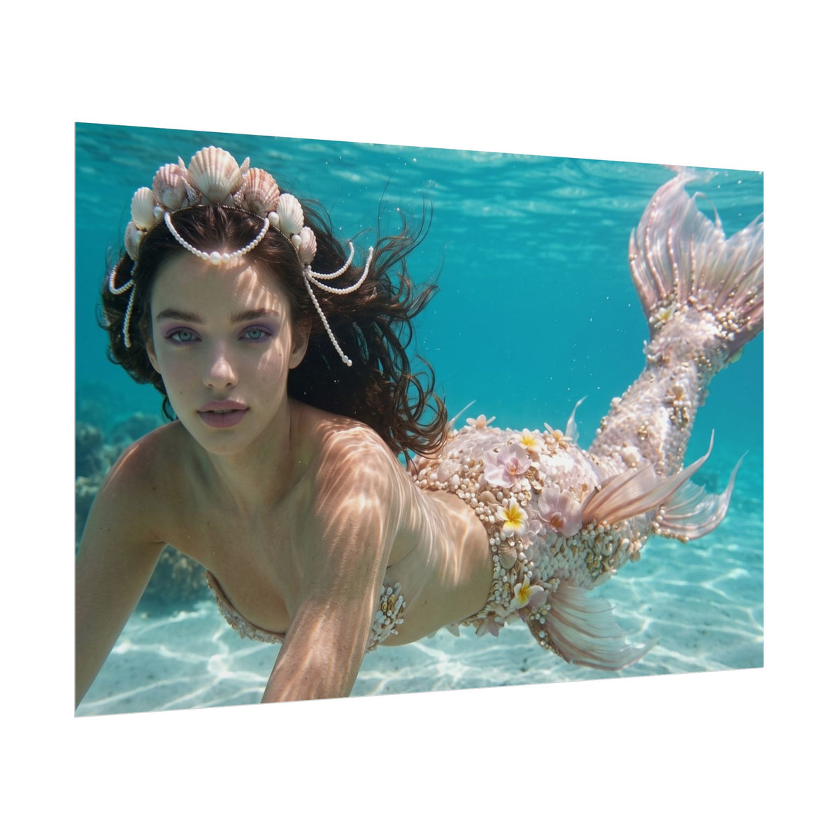 Mermaid Ocean Sanctuary – Premium Matte Widescreen Poster