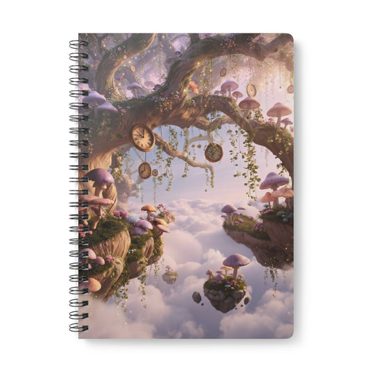Whimsical Floating Forest Journal – Enchanted Mushroom & Clockwork Wonderland