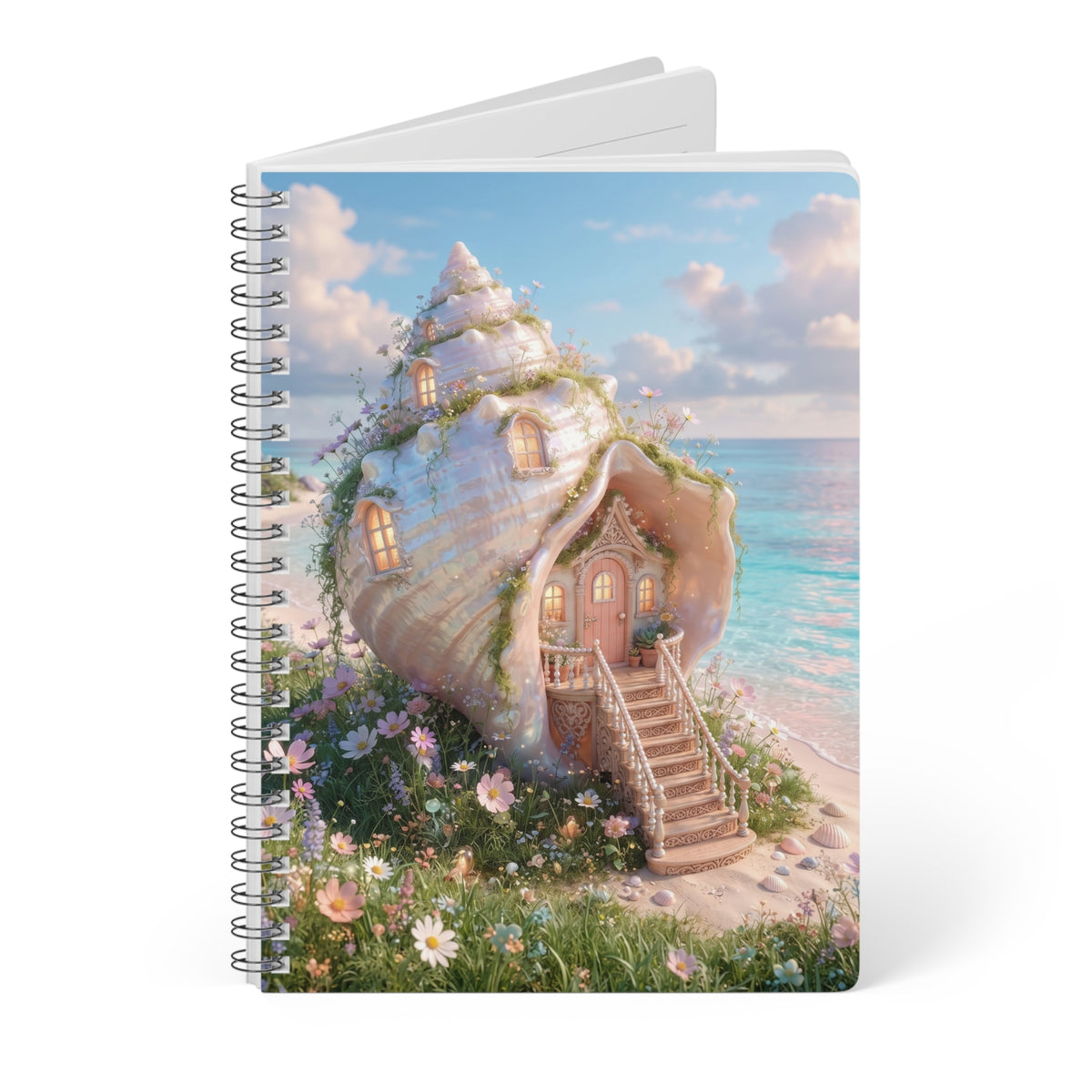 The Pearlescent Seashell Haven Notebook
