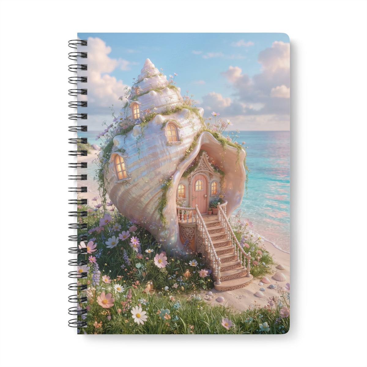 The Pearlescent Seashell Haven Notebook