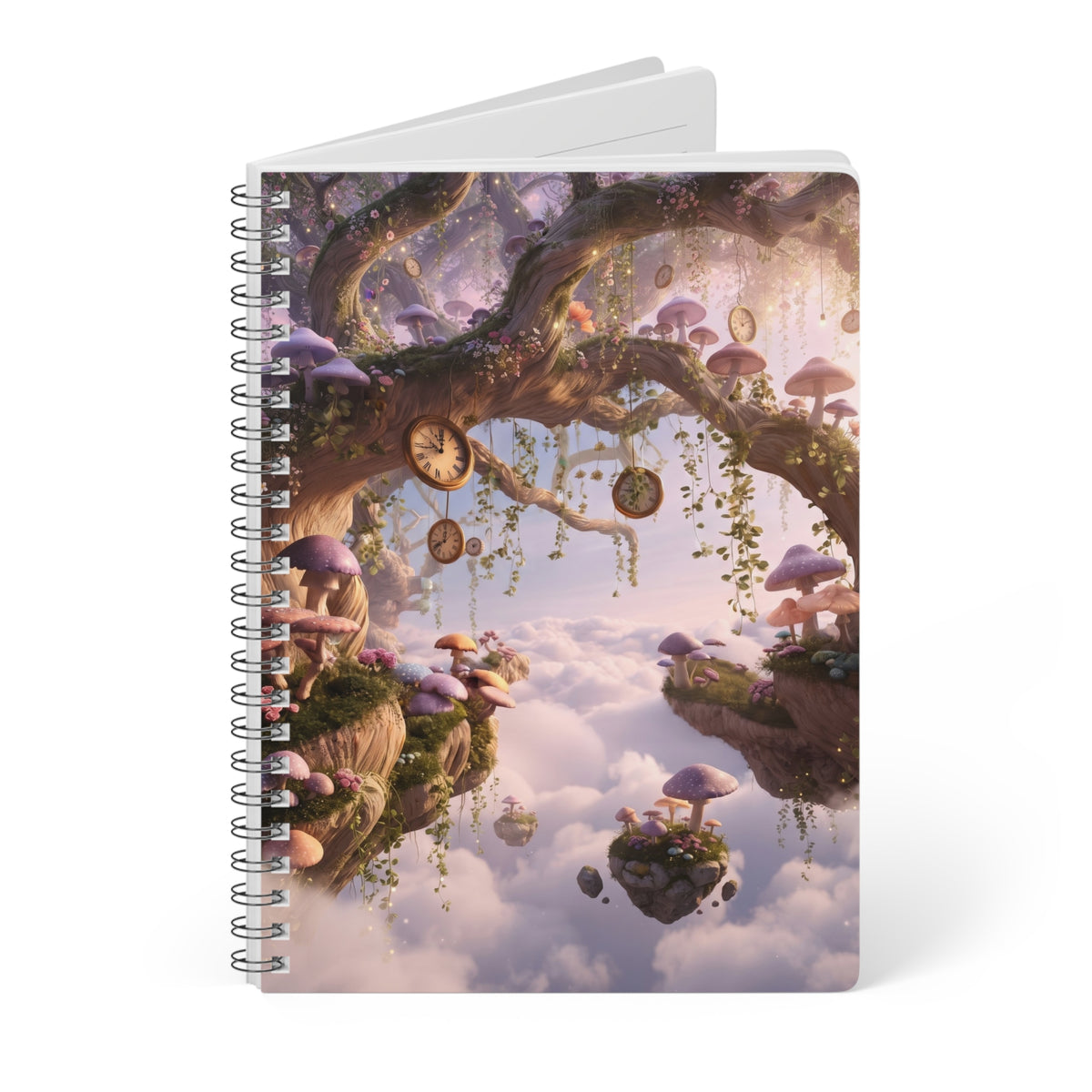 Whimsical Floating Forest Journal – Enchanted Mushroom & Clockwork Wonderland