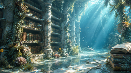 Library of the Sunken Citadel | Premium Digital Wallpaper
