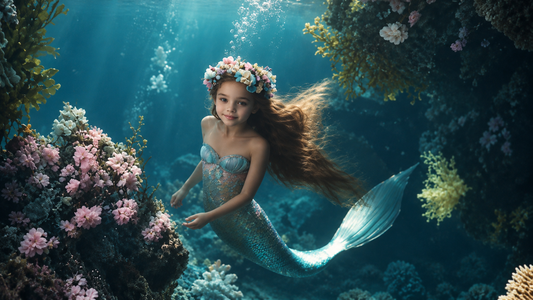 Princess of the Coral Meadow | Premium Digital Wallpaper