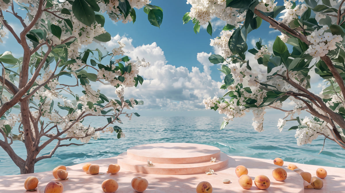 Sanctuary of the Blossom Shore | Premium Digital Wallpaper