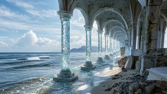 Colonnade of the Frozen Horizon | Premium Digital Wallpaper