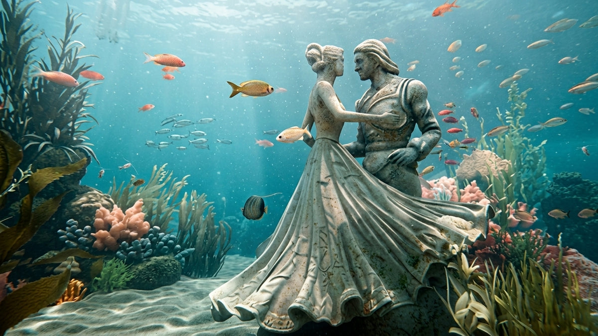 Eternal Lovers of the Coral Dance | Premium Digital Wallpaper