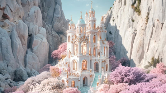 Cherry Blossom Spire of the Rock Canyon | Premium Digital Wallpaper