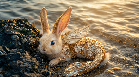 Golden Sea Sprite of the Reef | Premium Digital Wallpaper