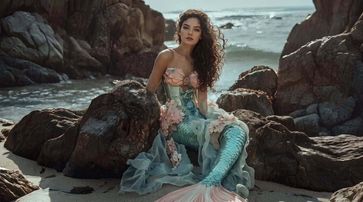 Princess of the Pastel Tideline | Premium Digital Wallpaper