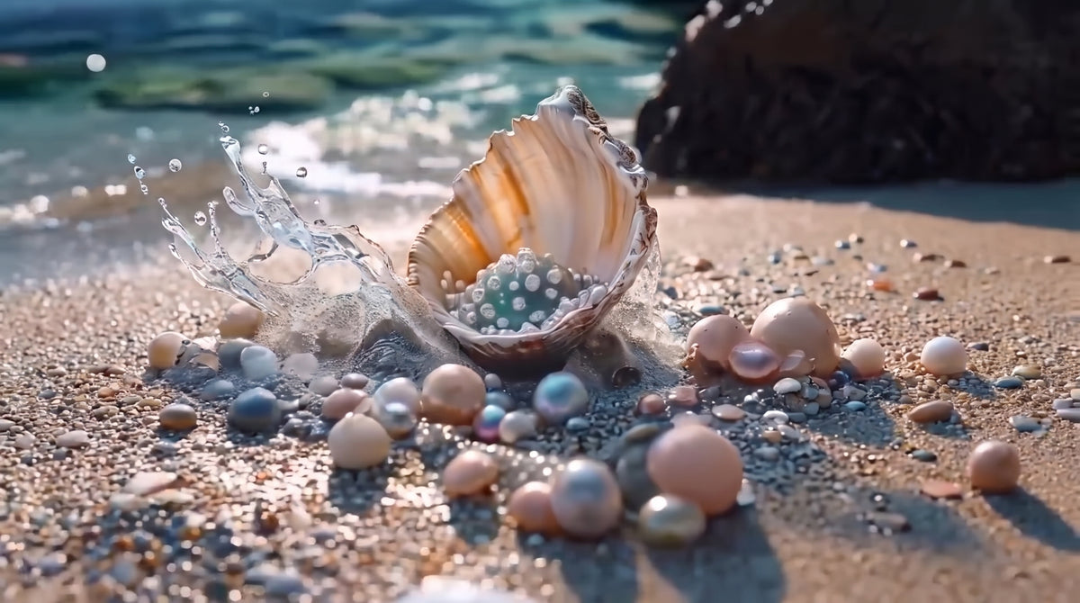 Trove of the Sunlit Tide Shell | Premium Digital Wallpaper