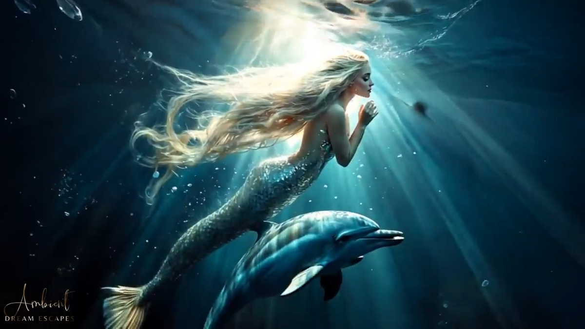 Companion of the Sunlit Dolphin | Premium Digital Wallpaper