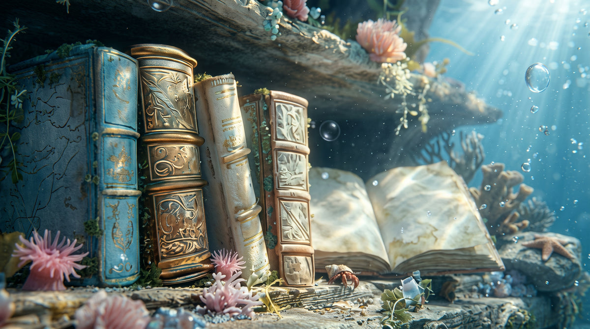 Library of the Sunken Sorcerer | Premium Digital Wallpaper